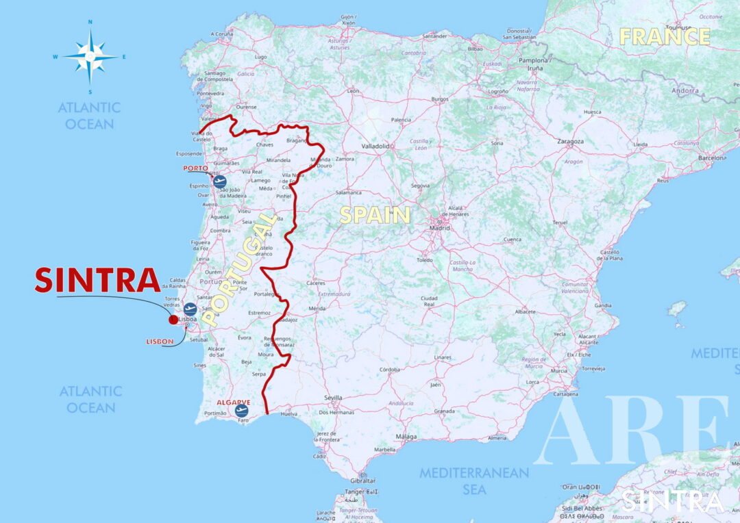 Sintra est idéalement situé à seulement une demi-heure de l’aéroport de Lisbonne.